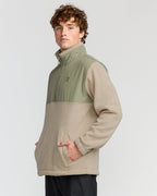 Boundary Blocked Mockneck Sweatshirt - Sand