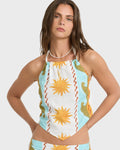 Tides Calling Woven Halter Top - Salt Crystal