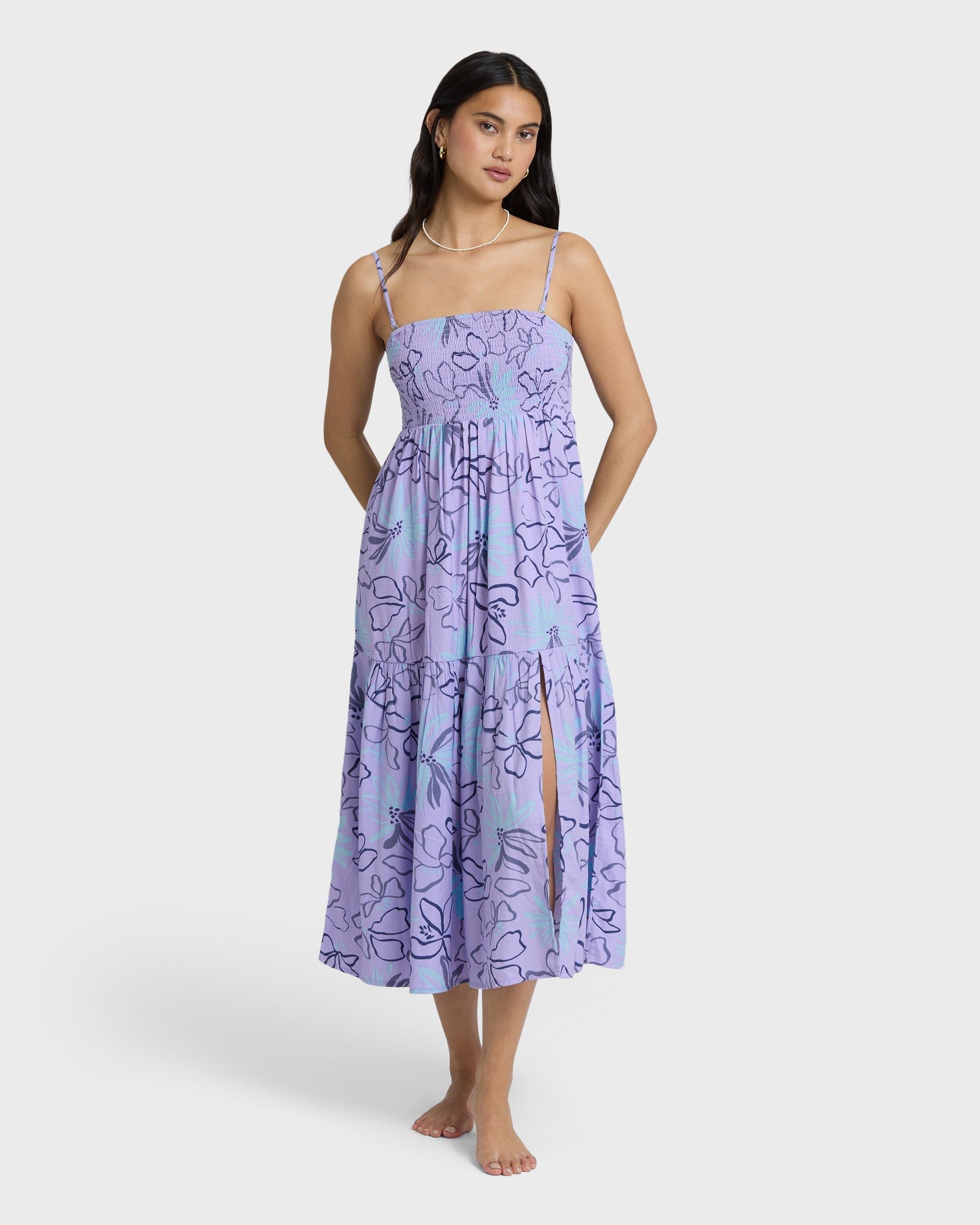 Tropical Daze Midi Dress - Twilight Blue