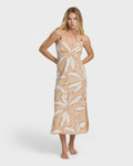 Tropic Breeze Midi Dress - Stone