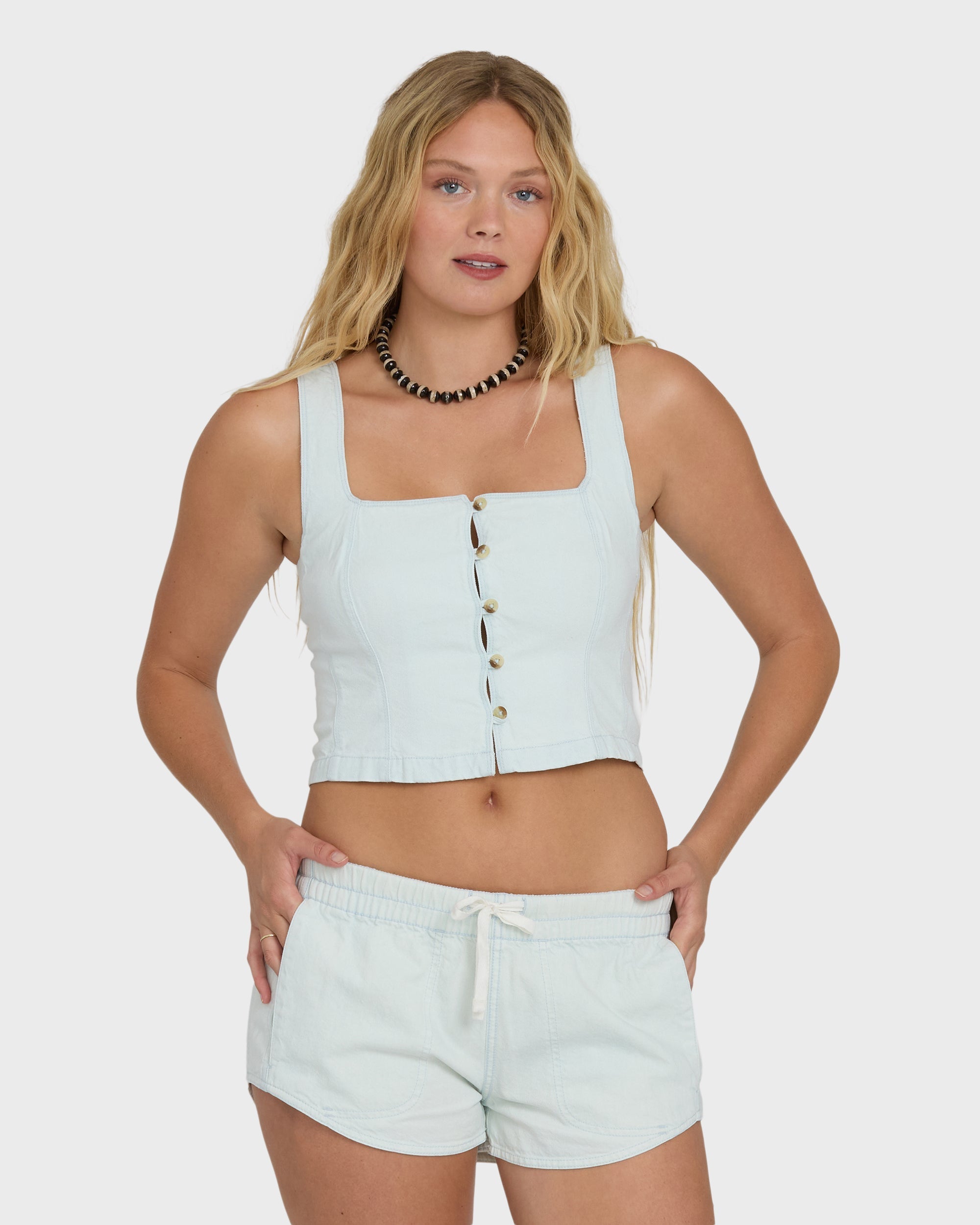 June Saltwashed Tank Top - Clearwater