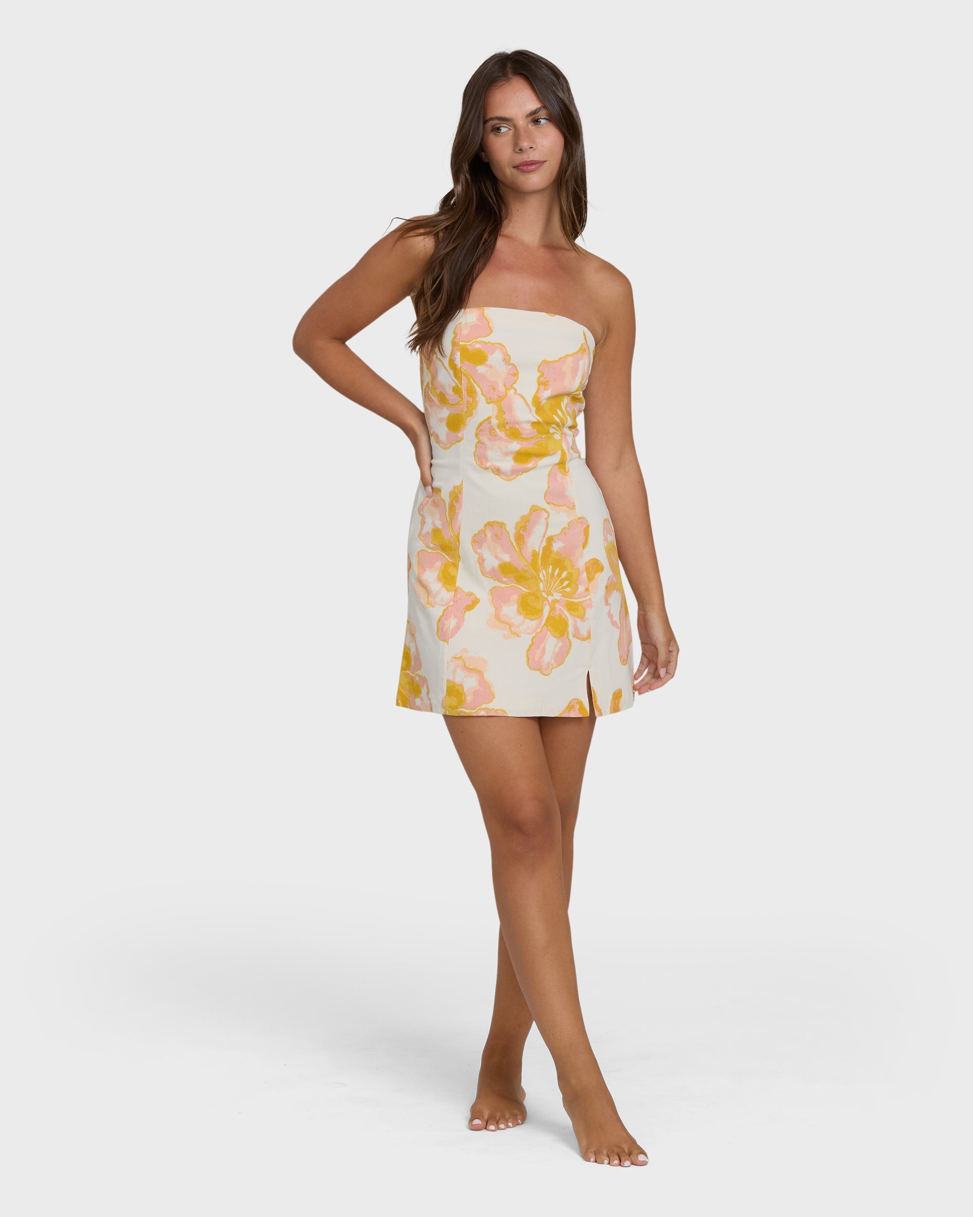 Floral Trippin Mini Dress - Salt Crystal