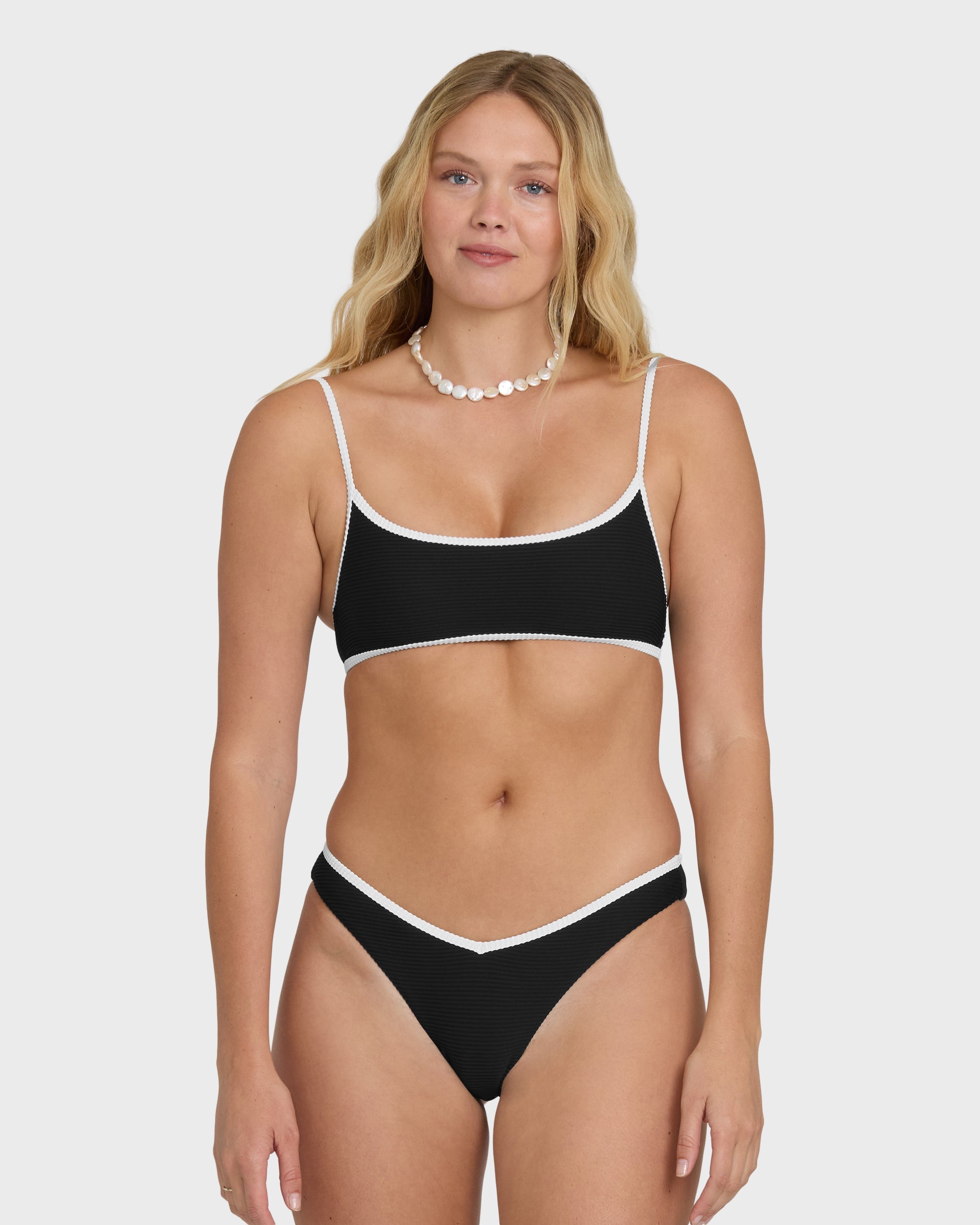 Tanlines Bound V Hike Bikini Bottoms - Black Pebble