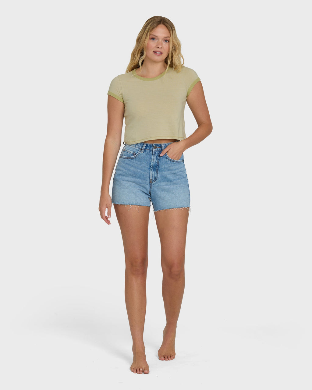 Daily Tee YD Short Sleeve Knit T-Shirt - Cactus