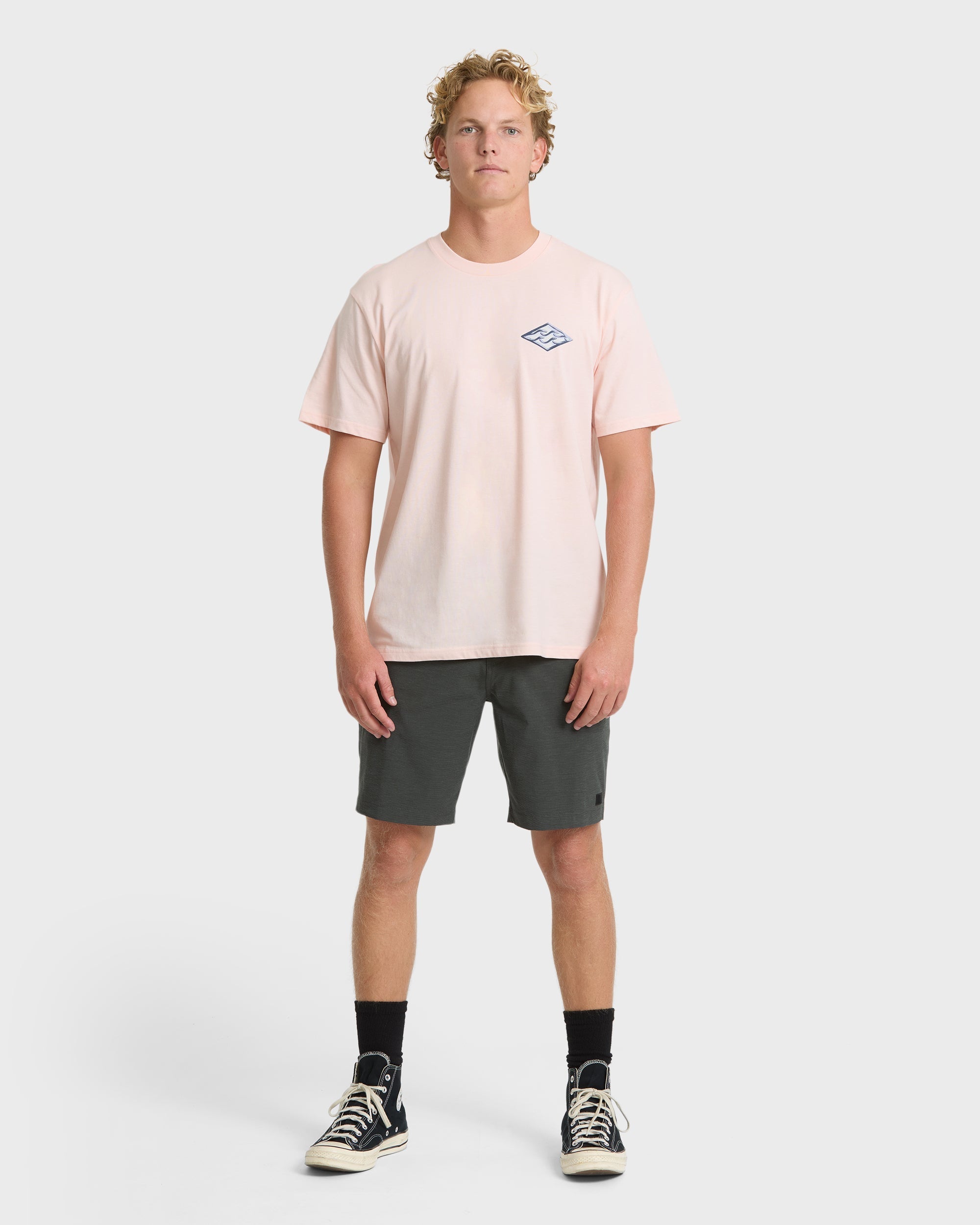 Dim Arch Premium Short Sleeve Knit T-Shirt - Light Pink