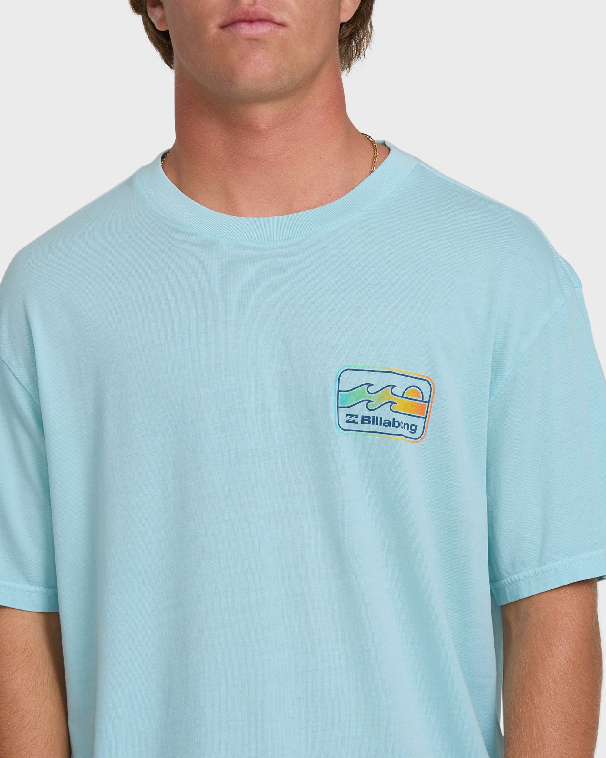 Runner Wave Washed Premium Short Sleeve Cotton T-Shirt - Coastal Blue