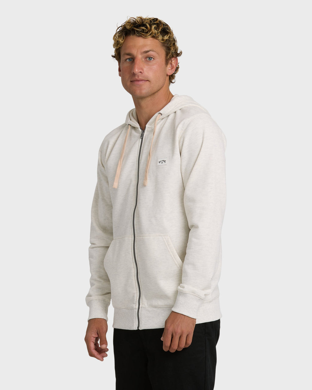All Day Zip Front Hoodie - Oatmeal Heather.