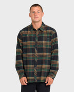 Coastline Long Sleeve Flannel Shirt - Black