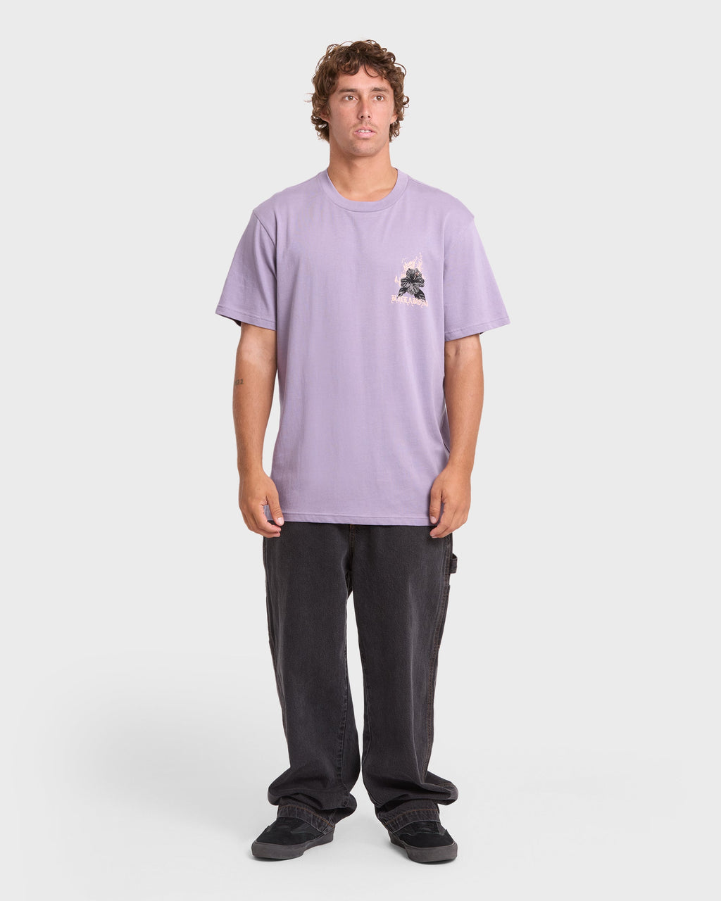 Tear Premium Short Sleeve Knit T-Shirt - Purple Ash