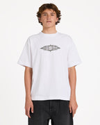 Tribal Diamonds Short Sleeve Knit T-Shirt - White